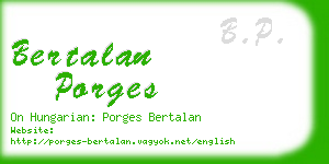 bertalan porges business card